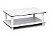 Furinno 11172 Just 2-Tier Coffee Table, White Finish with Espresso Edging White Tube