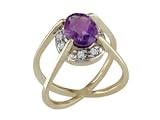 Chalai - size 14.00 14K Gold Amethyst & Diamond Ring - B0002HGCWQ