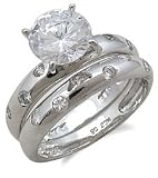 Designer Style CZ Wedding Ring Set