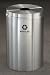 Glaro RecyclePro Satin Aluminum Cover Bottles & Cans Receptacle, 16 Gal, 15