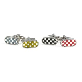 Code Cufflinks featuring stainless steel and rubber. Available in 4 colors. Featured here from left...
