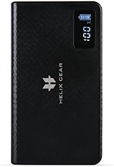 Helix Gear Powersure Pro 2 Display, 10,000 mAh High Capacity, Slimline, Dual Output Portable Charger - includes Helix Gear's Comprehensive 1 Year Customer Protection Program (Black)