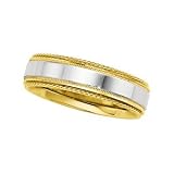 14K Two-Tone Gold Comfort Fit Wedding Band For Men and Women - Sizes 4 - 15