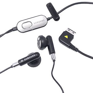 Samsung Blackjack II SGH-i617 Cell Phone OEM Stereo Hands-Free Headset part # AAEP405SBE AAEP405SBE