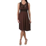 Spense Lace Scoop Neck Jersey Dress, 8, Brown