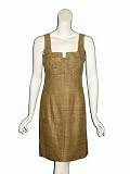 TRINA TURK Raw Silk w/ Bow Dress in Brown