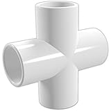FORMUFIT F112CRX-WH-4 Cross PVC Fitting, Furniture Grade, 1-1/2" Size, White (Pack of 4)