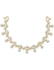 3.5 cttw 14k Yellow Gold Diamond Bridal Flower Art Nouveau Necklace (Real Diamonds: 3.5 cttw)
