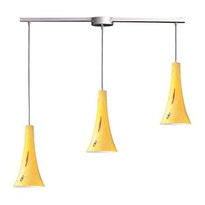 Tromba - 3 Light Kitchen Island Pendant Track Lighting Fixture - Brushed Nickel - Yellow -... by Elk