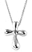 White Gold Plated Sterling Silver Cross CZ Necklace