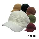 Solid Knitted Military Cadet Beanie Hat with short visor in Black and Brown