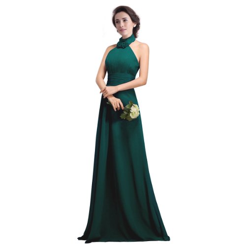 Fashion Plaza Halter Empire Line Ruffle Bridesmaid Formal Party