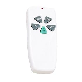 Litex RC-103 RC-103 Universal Ceiling Fan Remote Control, White by Litex