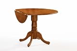 International Concepts T04-42DP 42-inch Round Dual Drop Leaf Ped Table, Oak