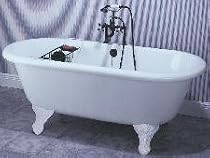 World Imports Elizabethan Classics USADF60PB Dual Tub Rim Holes Acrylic, Polished Brass
