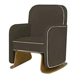 Nurseryworks Cole Glider in Slate with Ecru Piping and Light Legs