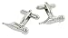 Imaginatively styled silver plate pen nib cufflinks with presentation box.