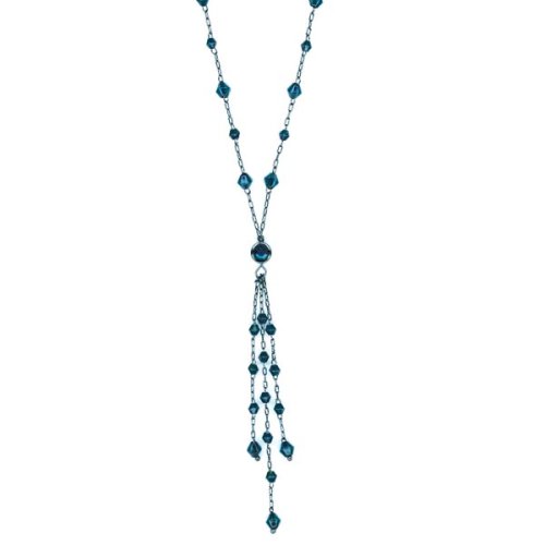 Jet & Montana Blue Y Necklace