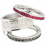 Jeff Gordon Logo Crystal Stacked Ring Set (Size 6)
