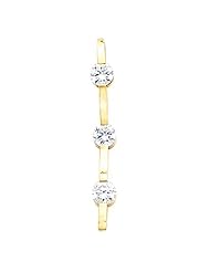 14K Yellow Gold Diamond Three-Stone Pendant - 0.75 Ct. -- LIFETIME WARRANTY