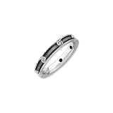 Antiqued Silver Stackable Expressions Diamond Band
