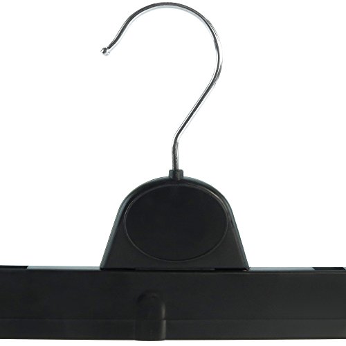 Hangerworld Pack of 20 Expandable Black Plastic Waistband Pants and Skirt Hangers - Fits clothing Size 12 - 24