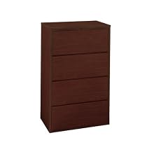 National Office Furniture Universal Laminate Four-Drawer Lateral File, Cordovan Walnut