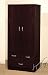Wardrobe Bedroom Armoire in Espresso Finish