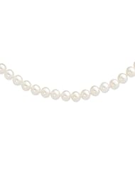 14k Yellow Gold 16in 8-8.5mm White Freshwater Cultured Pearl Necklace.