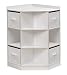 Badger Basket Corner Cubby Toy Storage Unit for Kids with 4 Removable Baskets, White/Gray