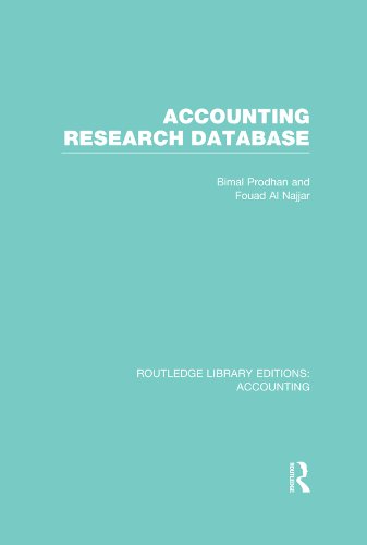 Accounting Research Database (RLE Accounting) (Routledge Library Editions: Accounting)