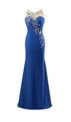 Scoop Neck Mermaid Chiffon Beaded Evening Dress/Bridesmaid Dress/Prom Dress/Party Dress 
