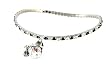 Anklet - A73 - Swarovski (tm) Crystal - Stretch ~ Black and White with Bug Shoe Charm