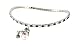 Anklet - A73 - Swarovski (tm) Crystal - Stretch ~ Black and White with Bug Shoe Charm