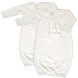 giggle Better Basics Baby Gowns, Organic Cotton - Set of 2, Ivory