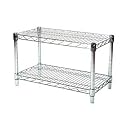 14" Depth Chrome Wire Shelving Unit with 2 Shelves