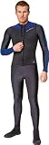 NeoSport Wetsuits Men's Premium Neoprene 2.5mm Zipper Vest,Blue Trim,Large