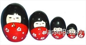 Red Matryoshka Kokeshi Nesting Doll #MD2/R