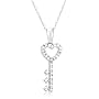 10k White Gold Diamond Key Pendant (1/8 cttw, I-J Color, I2-I3 Clarity)
