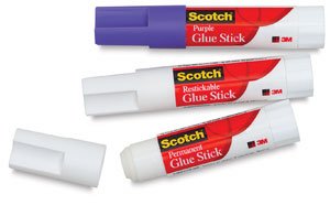 Scotch Glue Sticks - White, .49 oz, Glue Stick, Restickable