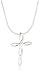 WHITE ICE Sterling Silver DN239 Womens Diamond Twist Cross 16