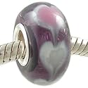 Passion Hearts Murano Glass Sterling Silver Solid Core Bead fits European Charm Bracelets