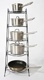 5 Tier Saucepan Stand - Black & Chrome (Pans not included)