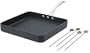Calphalon Commercial Hard Anodized Collector's Edition 11-Inch Square Grill Pan with 4 Skewers