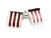 Distinctive 3-Stripe Red Silver Square Cufflinks with Presentation Box