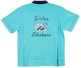 Sister Strikers Bowling Shirt Turquoise & Black Classic