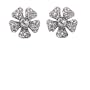 Lee Angel Silver Flower Stud Earring with Pave Crystals