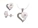 Sterling Silver Flower Cut Faux Pearl and Marcasite Earring and Necklace Set