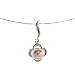 EXP Sterling Silver Pink Pearl Flower Design Pendant Necklace