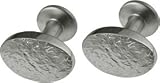 Handmade titanium oval cufflinks with a sand/textured finish